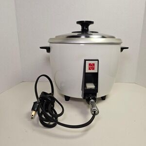 National Rice-O-Mat SR-10E Vintage Rice Cooker 1.0L 5 Cup White Made in Japan
